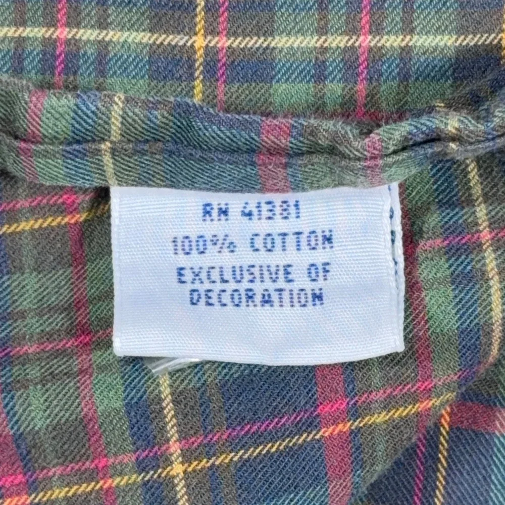 Polo Ralph Lauren Mens Green Plaid Button Down Shirt Cotton Long Sleeve XL